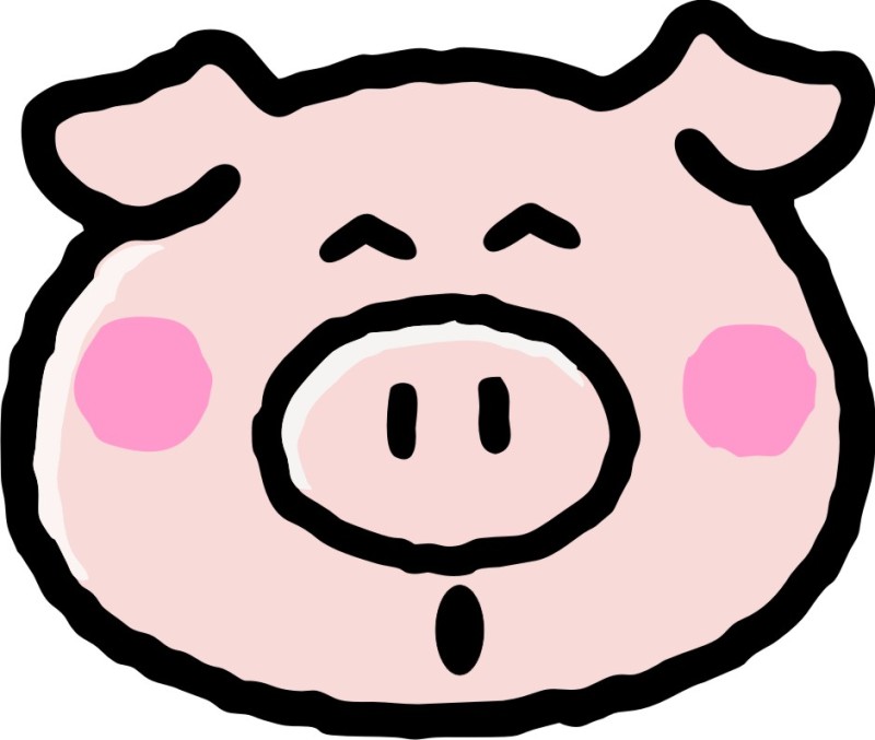 粉色可爱微笑猪头