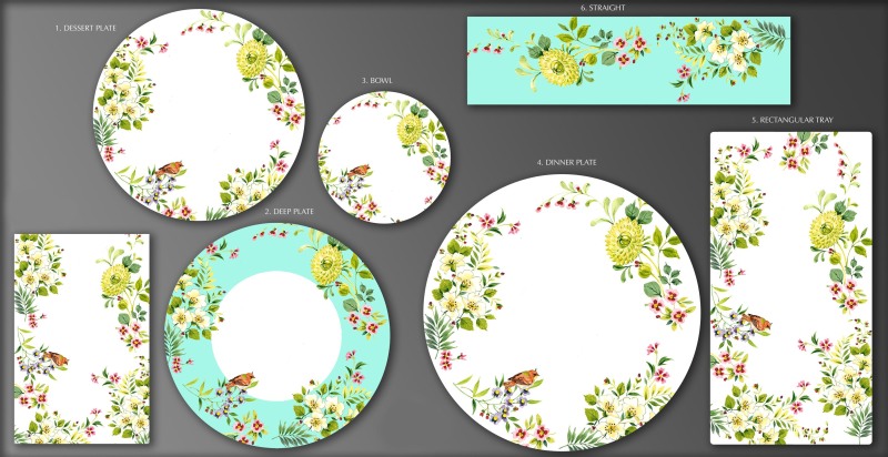 花卉餐具图案设计