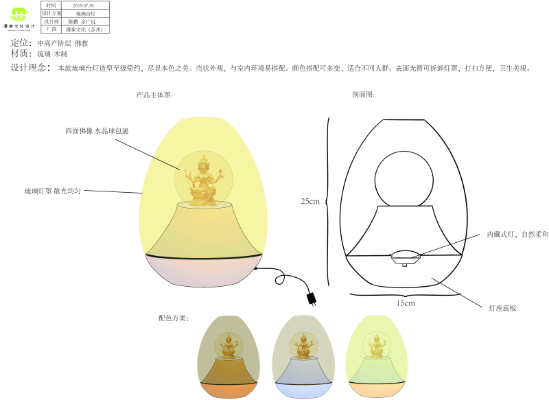 佛教琉璃佛像台灯