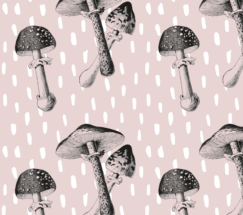 黑蘑菇纺织品图案设计