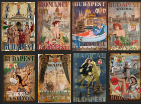 装饰画复古经典旅游纪念品海报外销外贸景点海报