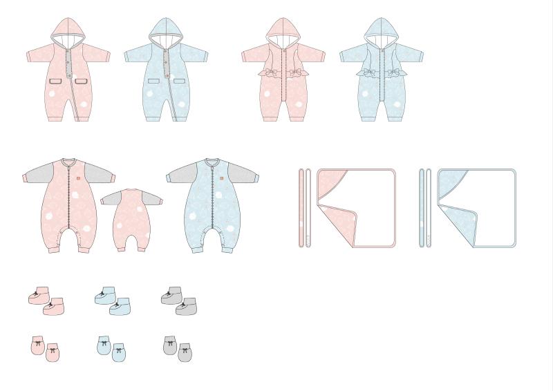 婴装系列设计-小鱼系列