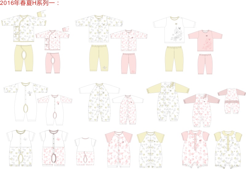 婴装系列设计-花鸟系列