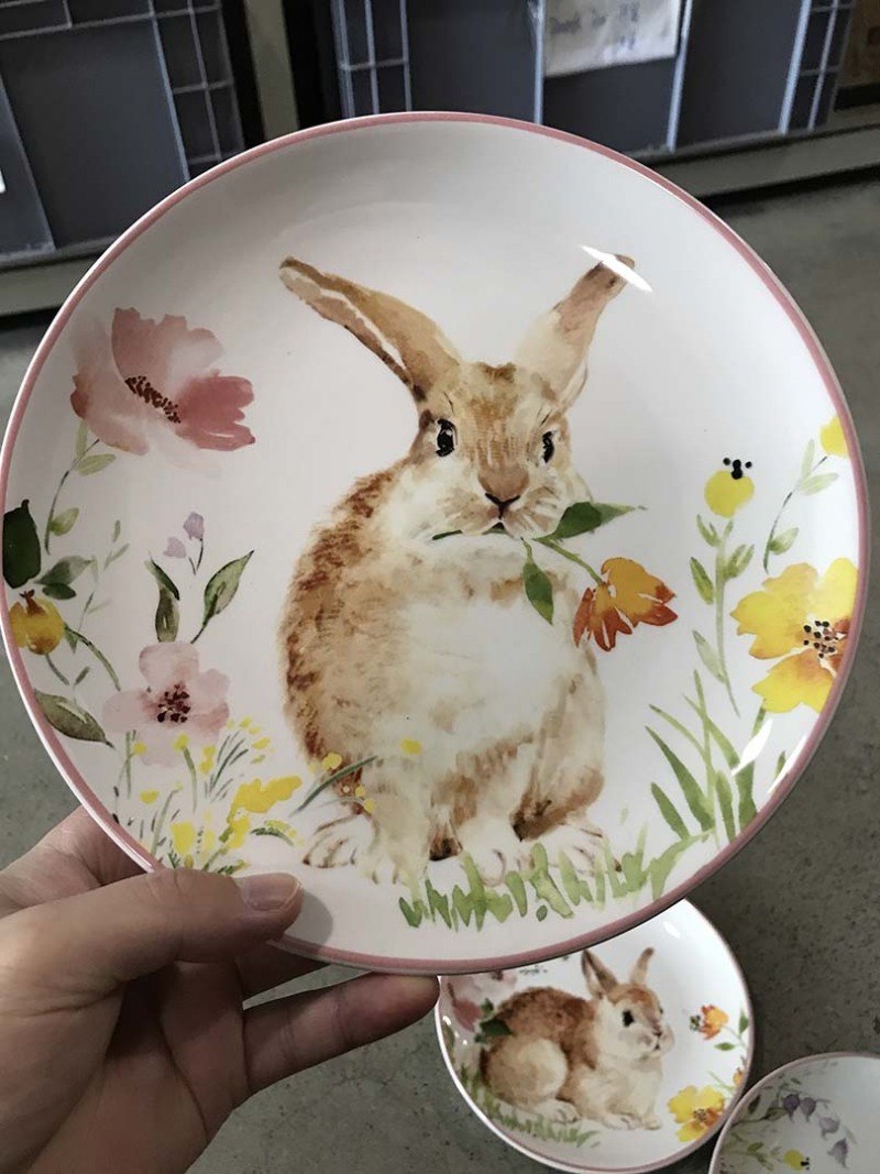 日用美国沙拉盘复活节兔子系列