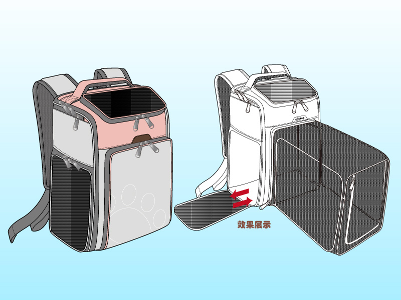 扩展收纳折叠户外多功能宠物背包