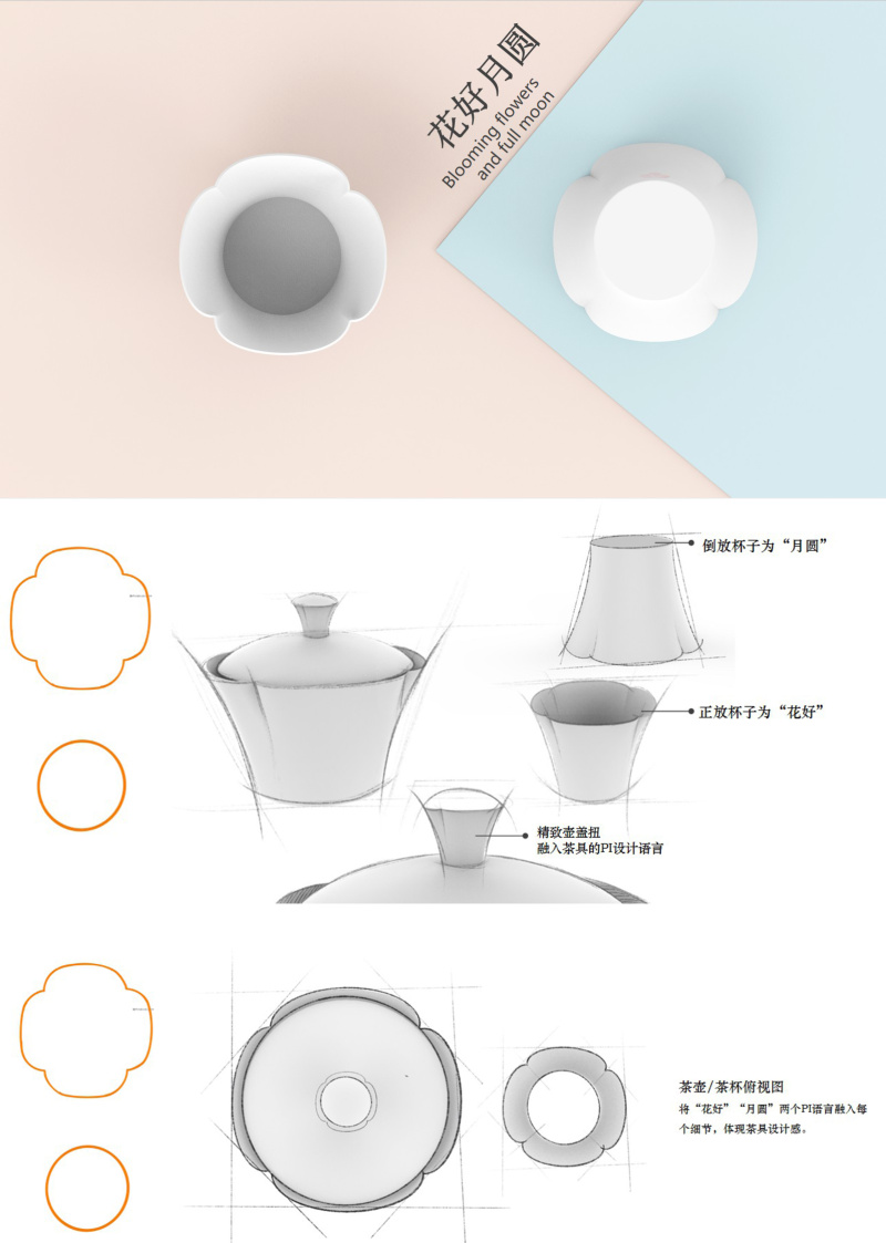 成套茶具设计-花好月圆 中秋礼品设计