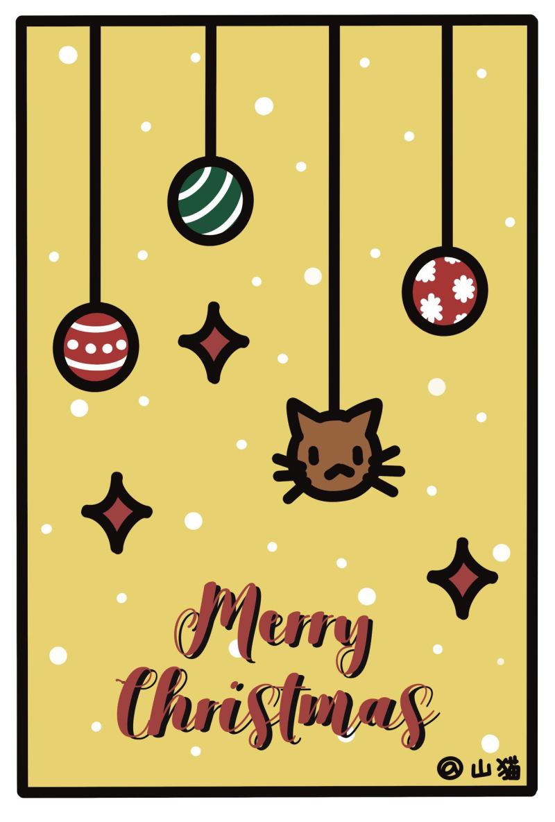 圣诞节猫咪主题明信片