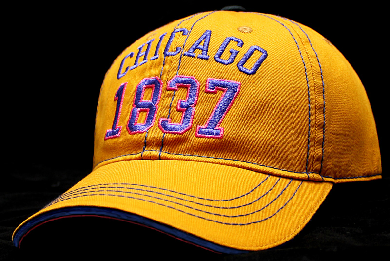 芝加哥帽子设计城市旅游文化帽子图案刺绣