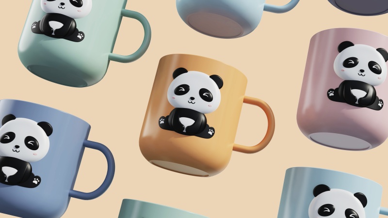 熊猫漱口杯