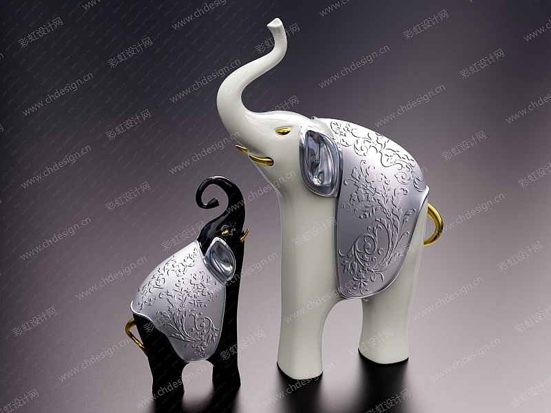 工艺陶瓷动物大象