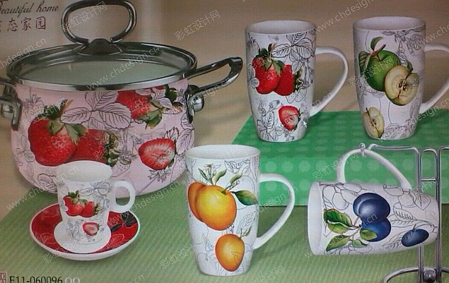 创意手绘水果4件套杯子