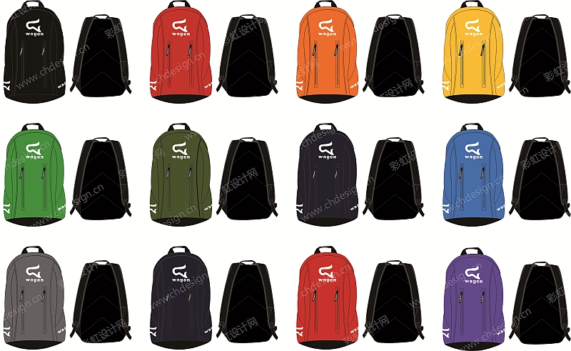 运动休闲箱包 背包 手提袋 游泳袋 笔袋 钱包 购物袋 矢量图CDR格式设计