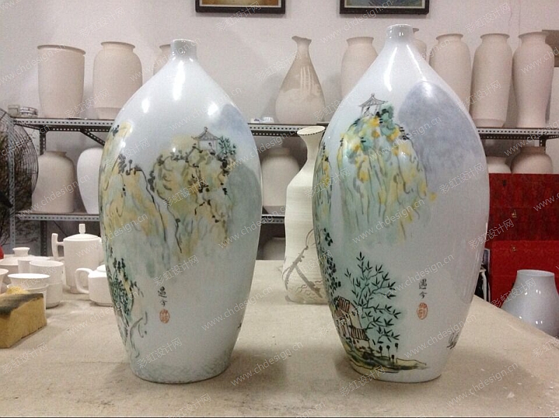陶瓷 花纸造型花瓶