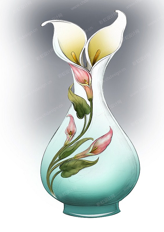 法兰瓷花瓶花插