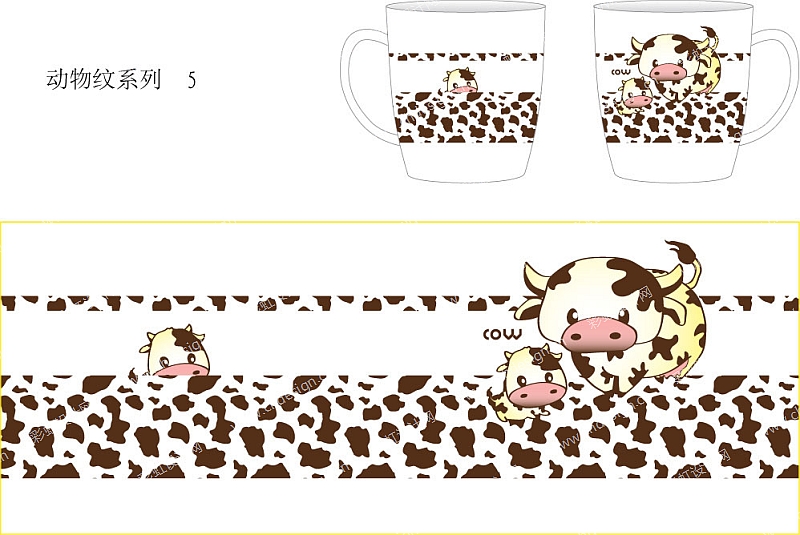 陶瓷水杯-动物纹系列-奶牛