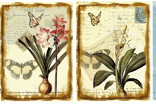 花卉蝴蝶挂板图案设计