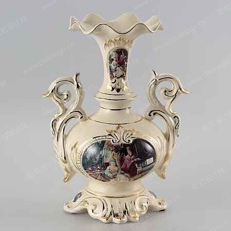 欧美陶瓷花瓶雕塑
