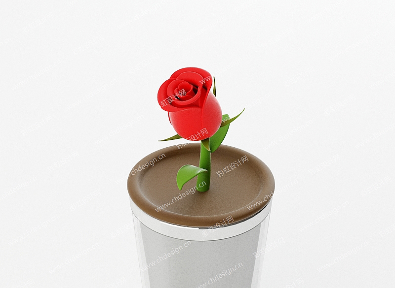 情侣玫瑰硅胶杯盖杯子