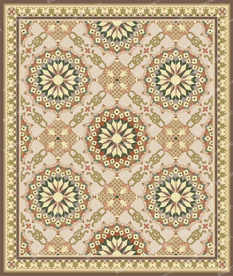 美式风格地毯图案
