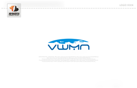 V、W、M、N全英文组合成图标logo设计
