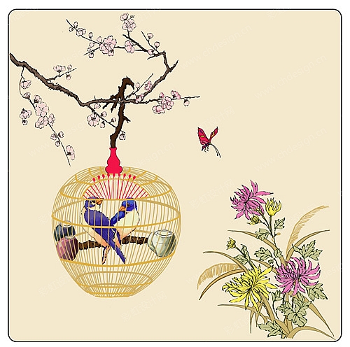 中式古典花鸟家纺