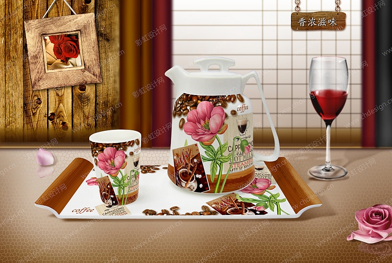 欧美花纸咖啡具