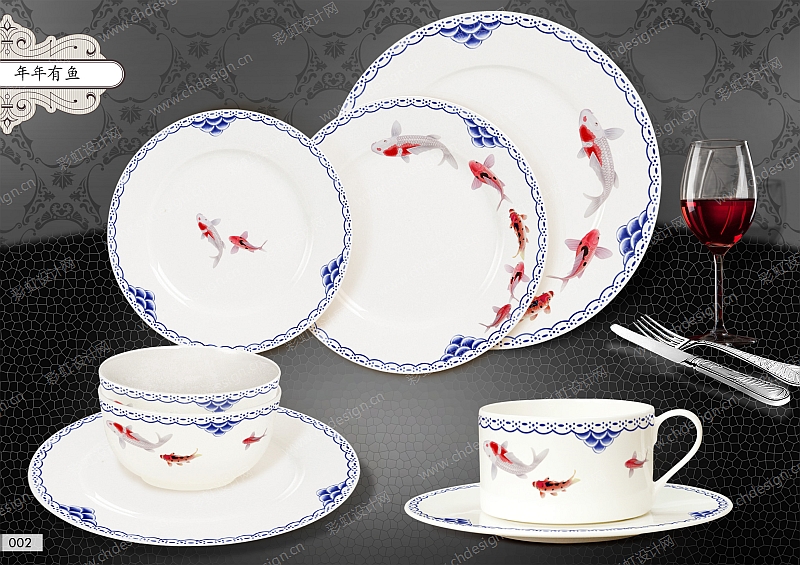 中式风格骨质瓷餐具