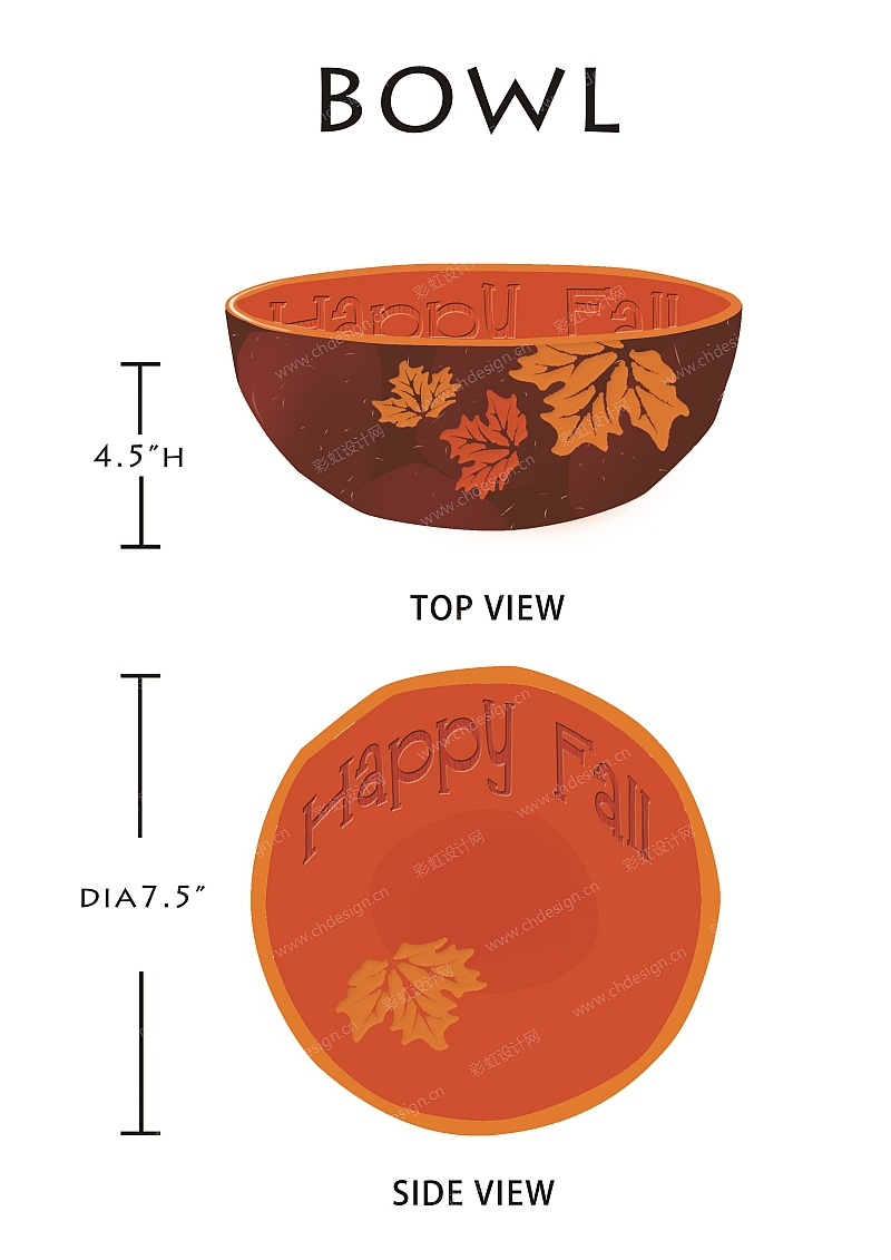 秋天丰收主题陶瓷碗