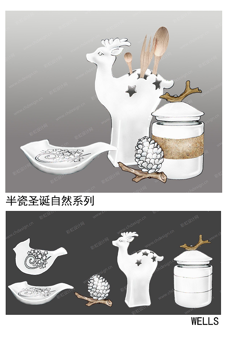 中温陶瓷圣诞鹿