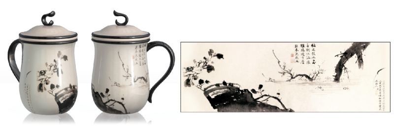 水墨国画陶瓷茶杯