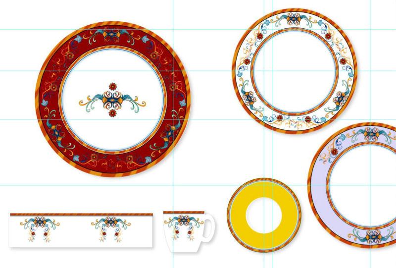 陶瓷餐具套装图案设计