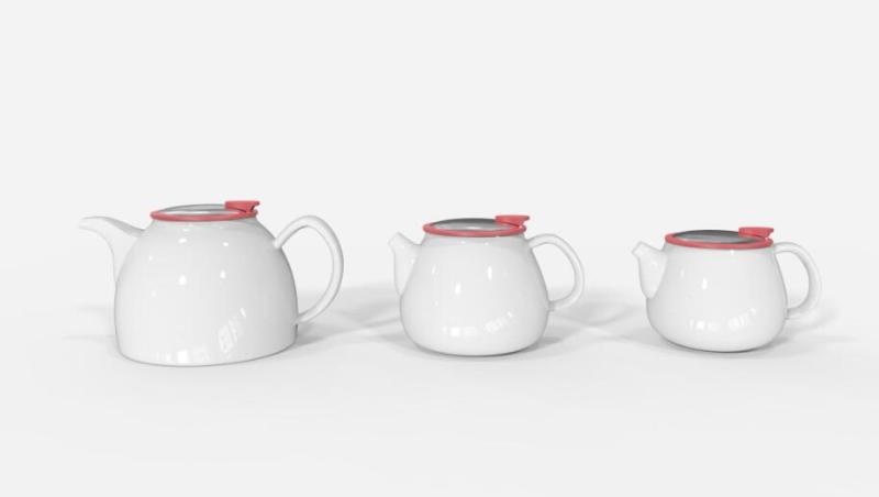 白瓷陶瓷茶壶