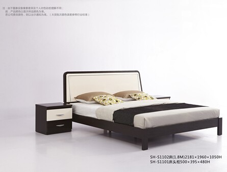 现代简约黑白家具床