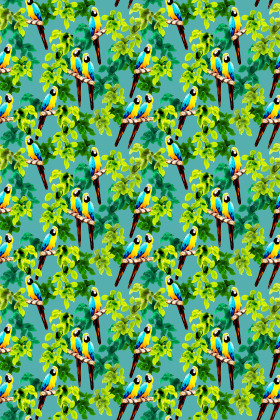 热带雨林花鸟图案b