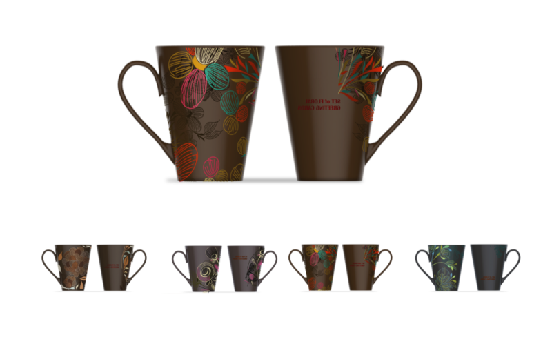 陶瓷杯马克杯器型花叶花面系列