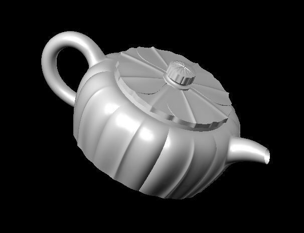 3D建模机雕陶瓷茶壶
