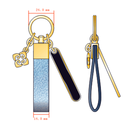 锌合金皮革组合钥匙扣挂饰