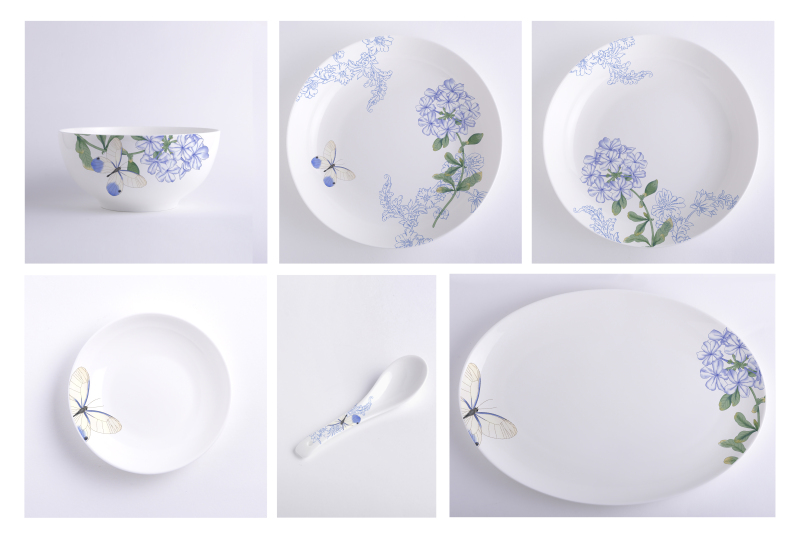 蝶舞花间  北欧风格日用陶瓷餐具设计