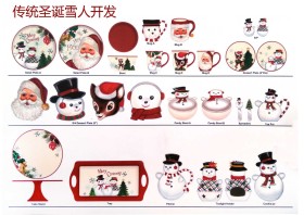 传统圣诞雪人陶瓷餐具开发
