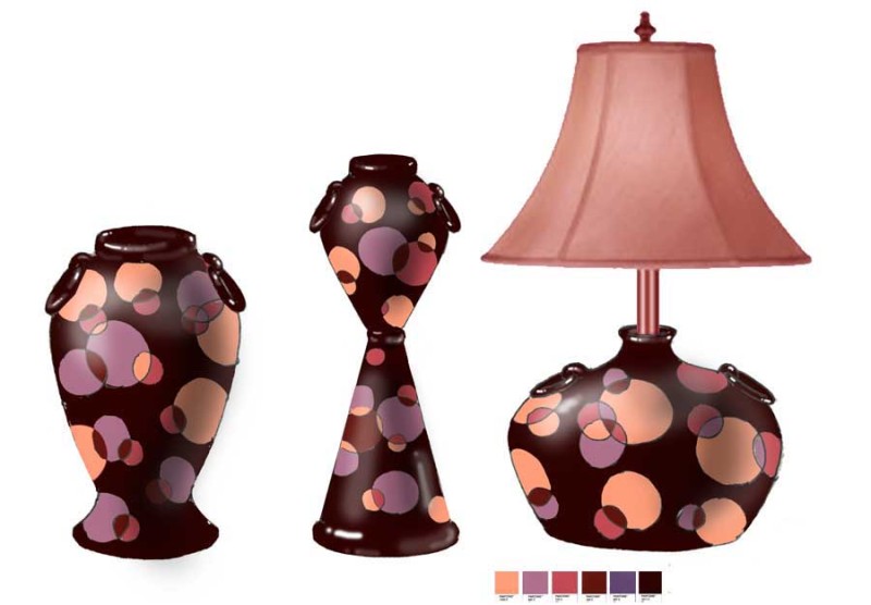 欧美陶瓷台灯花瓶
