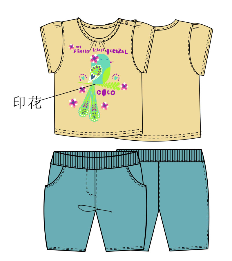 女童夏季短裤短袖T恤套装