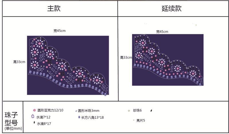 刺繡釘珠燙鉆圖