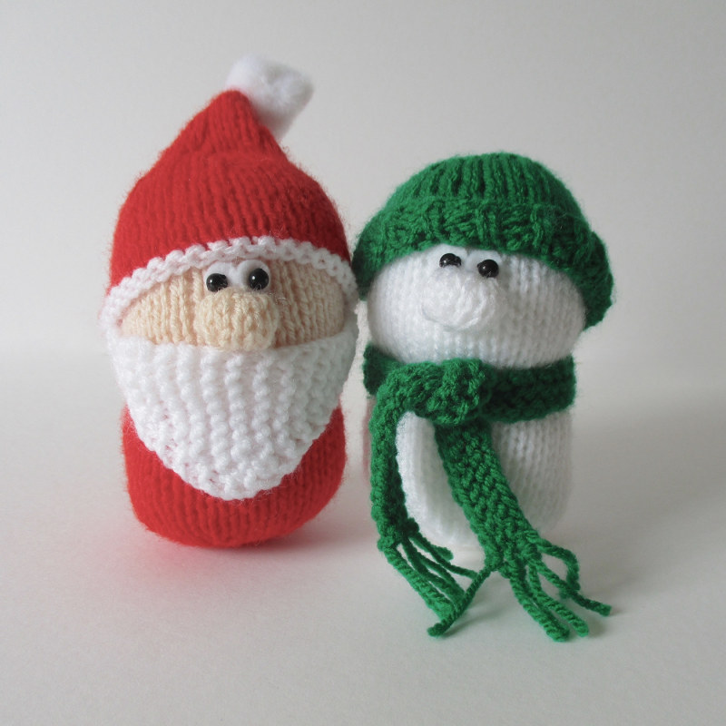 针织圣诞老人和雪人