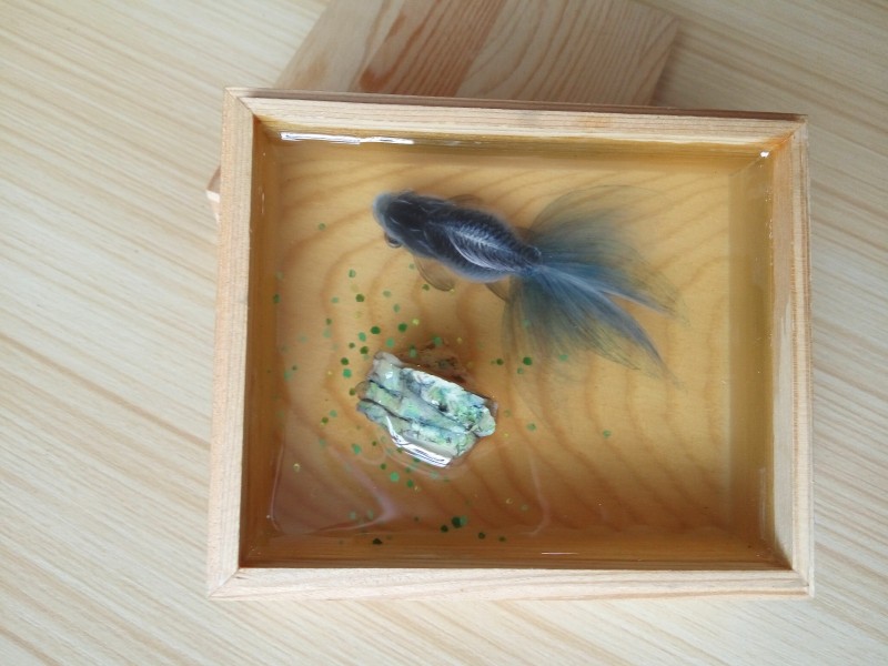 木盒礼品手绘立体鱼