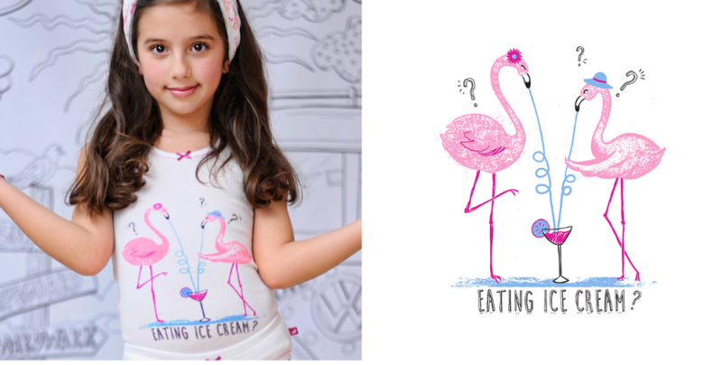 女童服装图案设计——火烈鸟2