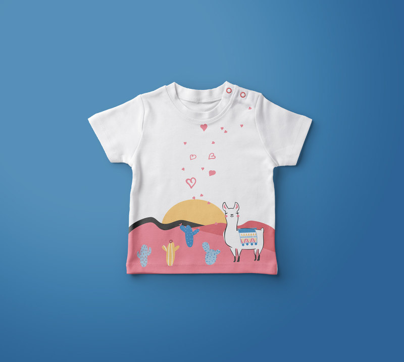 童装T恤图案设计——羊驼2