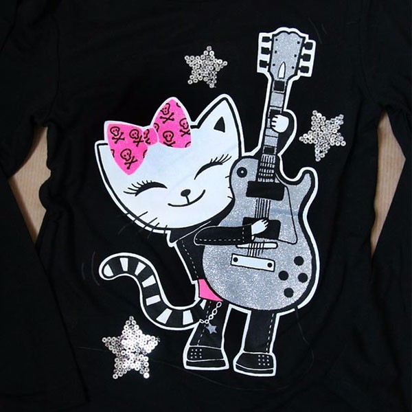 C&A2013春夏女童服装图案设计——摇滚猫