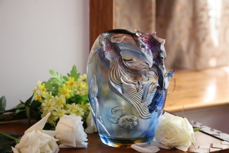 现代新中国风琉璃水晶花瓶