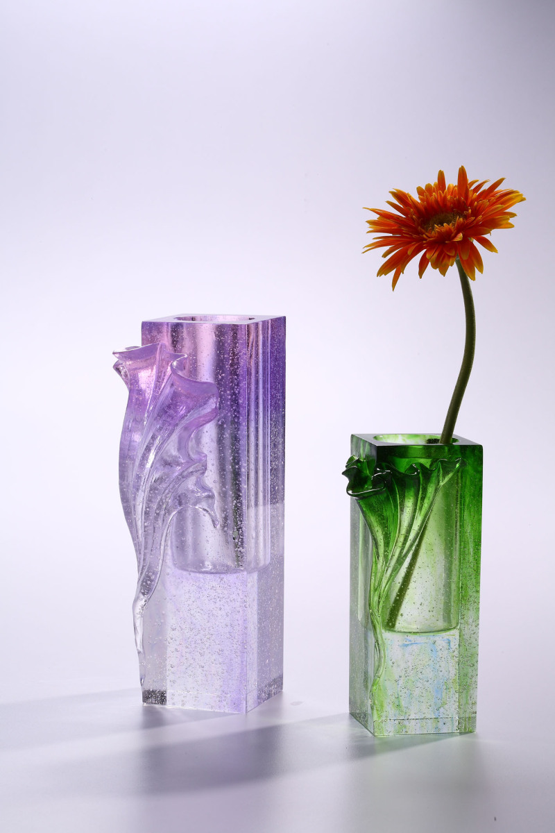 北欧现代自然风水晶琉璃花瓶