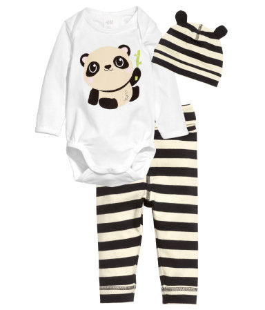 H&M新生儿套装印花设计-熊猫